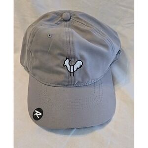 Rossignol Rooster Logo Worm Burner Cap Strap Back Logo Hat Cap Gray NWT‎